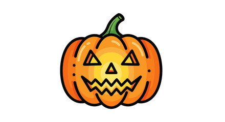 Carved Halloween Pumpkin with Triangular Eyes and Grin.