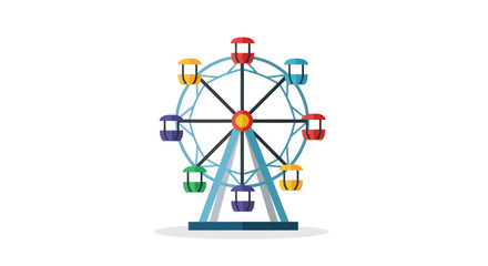 Colorful Ferris Wheel with Multi-Colored Passenger Gondolas. © solikhin