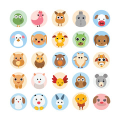 Cute Farm & Pet Animals – Pastel Flat Vector Icon Pack
