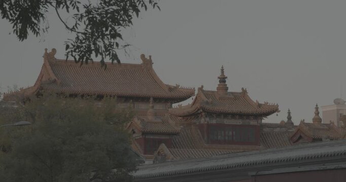 Beijing, China. Roofs of Lama Temple.