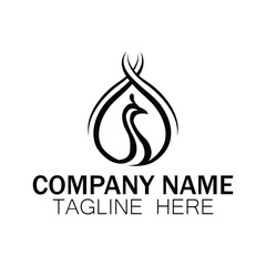 Elegant Peacock Logo with Lotus Blossom and Corporate Branding