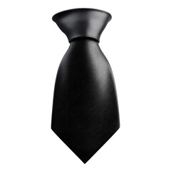 Elegant black tie perfect for formal wear business attire or sophisticated fashion accessories for men and special occasions on transparent background