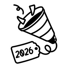 A hand drawn style icon showing poppers
