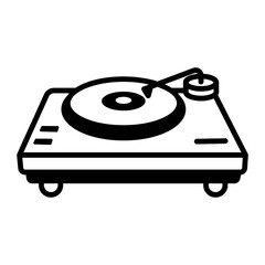  A hand drawn style icon showing a dj turntable