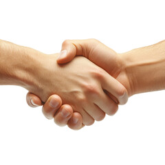 Two people shaking hands in agreement symbolizing partnership deal and collaboration for business success and trust concept on transparent background