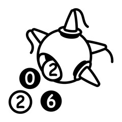 A hand drawn style icon showing a pinata