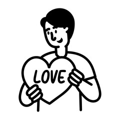 A sketchy style icon showing spread love message 
