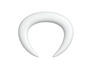 White 3D Rendered Glossy Crescent Shape on Black Background