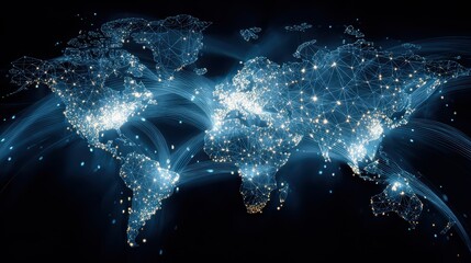 Stunning Abstract World Map Concept Showcasing Global Connections, Ideal for Inspiring Innovation and Collaborative Projects.