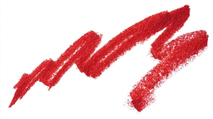 Red lipstick stroke on white background