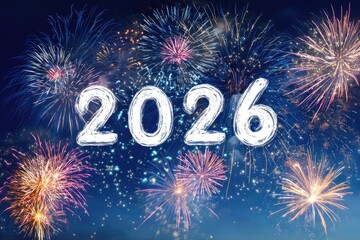 Fireworks display with the year 2026 (4)