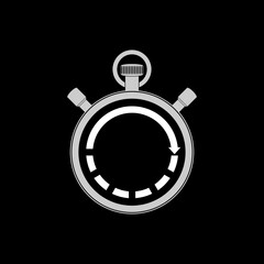 Stopwatch, Fast Processing icon isolated on black background
