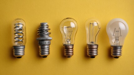 Aesthetic Arrangement of Light Bulbs on a Sunlit Surface Perfect for Illuminating Creative Projects, Providing Warm and Inviting Ambiance.