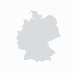 Outline map of Germany in a light gray color on a white background Keywords: Germany map, German geography, European country, political map, geographical outline, country