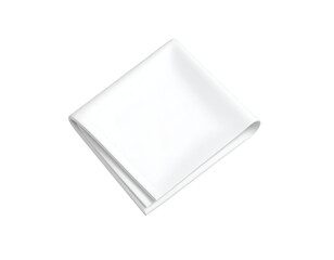 White Folded Cloth Napkin Isolated on Black Background