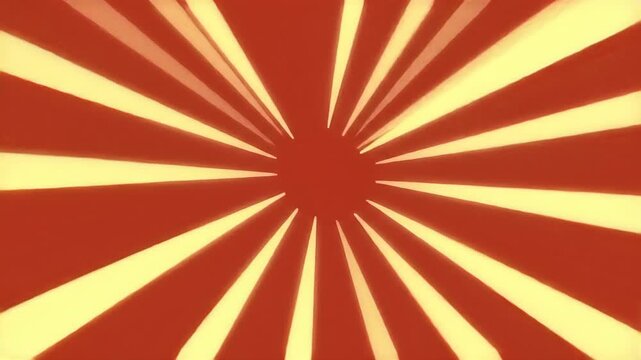 Dynamic Yellow Rays Bursting from Center on Red Background Anime Style Retro Effect
