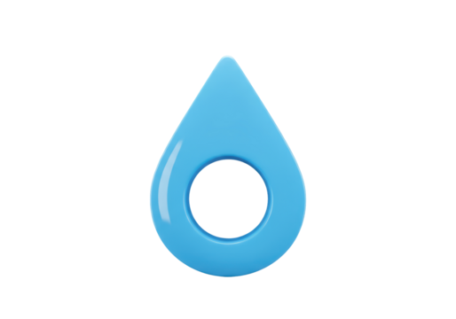 Isolated Blue Droplet Ring, Clean and Modern Design Element for Water Purity Concepts - Powered by Adobe