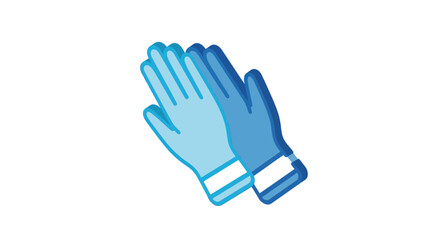 Cartoon Illustration of Praying Hands with Blue Color.