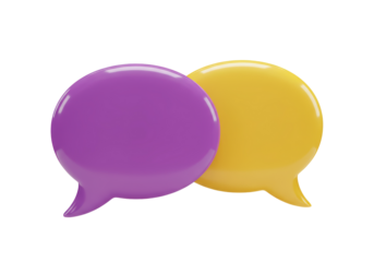 Isolated Two speech bubbles concept of communication discussion collaboration agreement