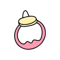 Outline baby new born doodles decoration element design. game, education, sock. baby newborn element doodle