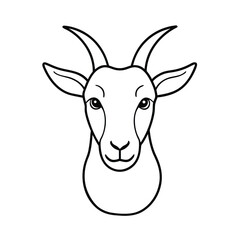 Goat front view minimalist line art