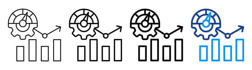 Performance Metrics Icon Different Style Outline Collection Set