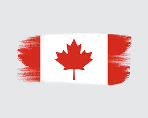 Canada flag vector. Canada flag design created with grunge paint brush stroke .