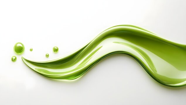 Abstract green wave on a white background, vector illustration. Dynamic lines, a green color scheme, 