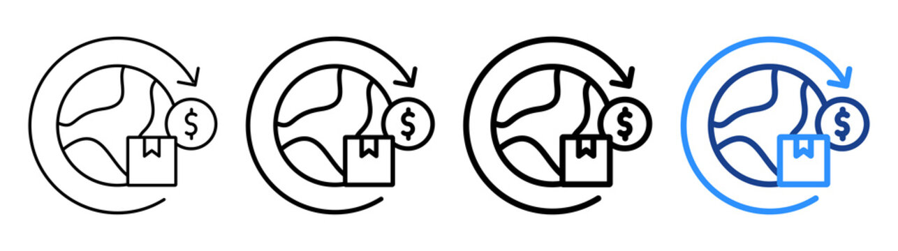 Gross Domestic Product Icon Different Style Outline Collection Set