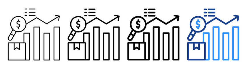 Consumer Price Index Icon Different Style Outline Collection Set