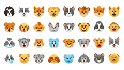 Animal Emoticons Vector Set | Birds, Mammals, Reptiles Emoji Icons Collection