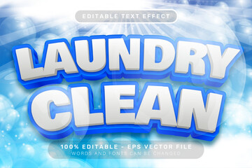 Laundry clean 3D Text Effect Editable Typography Design For Cleaning And Washing Service