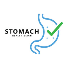 Health stomach with check mark logo design vector graphic symbol icon illustration creative idea