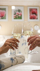 Cheers with wine glasses