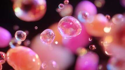Colorful bubbles float gracefully in a vibrant abstract background during a creative art project