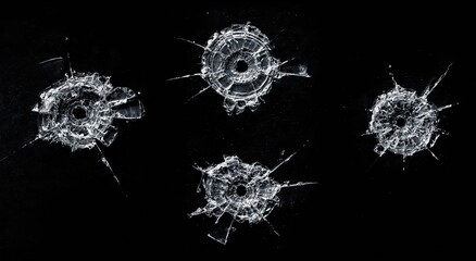 Shattered glass with bullet holes (7)