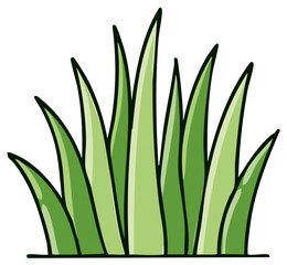 Obraz premium Simple green grass tuft cartoon drawing isolated vector illustration