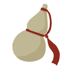 ひょうたんのシンプルな手描きのカラーイラスト