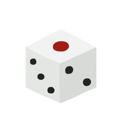 サイコロのシンプルな手描きカラーイラスト