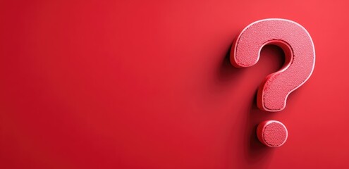 Red question mark on red background
