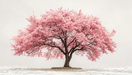 Obraz premium Pink blossom tree in winter