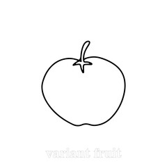Outline coloring book for kids. theme fruits. Doodle outline various fruit collection. Cute tropical garden fruits, berries. Abstract Healthy food sketch black and white illustration.