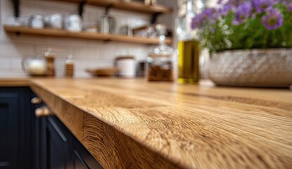 Close-up of a wooden kitchen countertop (3)