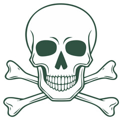 Obraz premium Vector illustration of a skull and crossbones a classic symbol of danger poison death and pirates