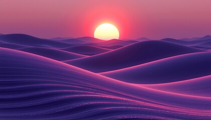 Abstract Dreamlike Landscape with Glowing Horizon