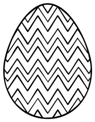 Easter Egg Outlined with Chevron Pattern Ready to Color for Spring Celebrations