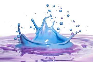 watercolor purple and blue color splash, white background