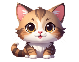 Cute cartoon cat PNG