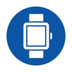 Simple and Modern Smartwatch Icon on Blue Background for Technology Theme