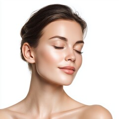 Obraz premium Radiant Beauty: A Woman's Exquisite Face , white background cut out PNG